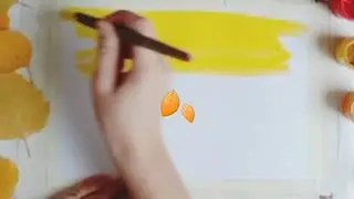 Рисуем листопад гуашью.