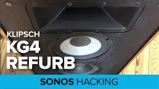 Klipsch KG 4 cabinet mods: sound damping, bracing, angled riser, dual binding posts for Sonos bi-amp