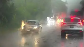 RAW VIDEO: Strong Winds, Hai, and Heavy Rain in Lake Zurich, IL