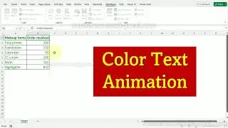 Colorful Text Animation - MS excel Tips and Tricks