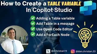 How to create a Table Variable in Copilot Studio