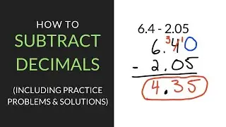 How to Subtract Decimals | 6th Grade | Mathcation.com