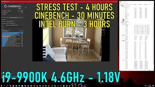 9900K 4.6Ghz-1.18V: Intel Burn - Cinebench R23 - Stress Test