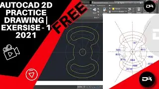 AutoCAD 2D Practice Drawing | Exercise 1 | Beginner to Advance Tutorial | Free Practice drawing 2021