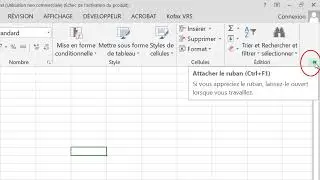 hide and Show the ribbon Microsoft excel