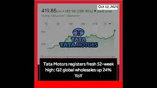 Tata motors share news today l Tata motors share (12 oct 2021) 