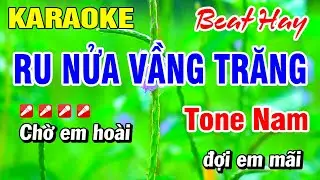 Karaoke Ru Nửa Vầng Trăng (Beat Hay) Tone Nam Nhạc Sống | Hoài Phong Organ