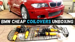 CHEAP BMW COILOVERS COIL OVERS UNBOXING MAXSPEEDINGRODS