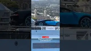 Bugatti on a superyacht 😍 Seven Sins yacht arriving at the Monaco Grand Prix 🏁 