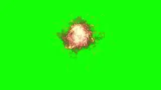 Green Screen | Chroma Key | Fiery explosion on green screen background | 4K