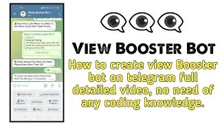 How To Create Views Booster Bot On Telegram | Get Views On Telegram | Views Generator Bot Code
