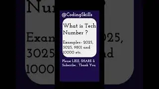 What is Tech Number | Coding Skills #javacoding #javainterviewquestions