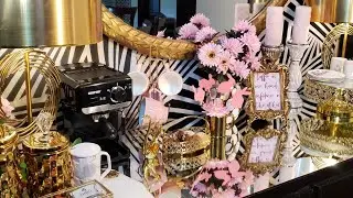 How to Decorate Glam Coffee Bar for Spring | Spring Coffee Beverage Bar 2021