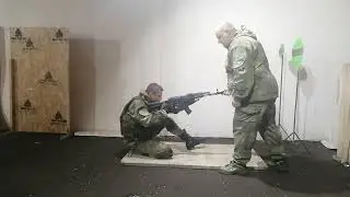 Переход в изготовку к стрельбе лёжа из изготовки к стрельбе с колена