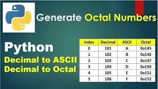 Python 3 Basics # 2.2.3  | Generate Octal Values in Python | Octal Number generation | Octal Numbers