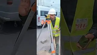 Surveying - Station structure column leveling #construction #khuramsurveyor