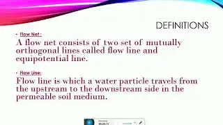 Characteristics of Flow net &definition of Flow net,Flow line,equipotental line, Flow channel &fill