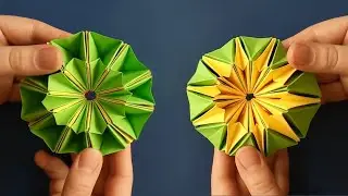 Оригами игрушка трансформер антистресс из бумаги без клея • Origami Antistress Fidget Toy DIY