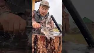 Lenok🐟 in foil on a fire😋 / Ленок🐟 в фольге на костре😋 