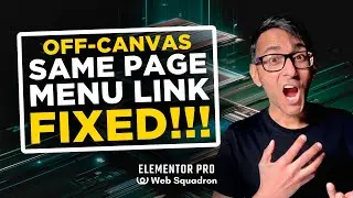 Ive Fixed the Off Canvas Same Page Menu Links Problem - Elementor