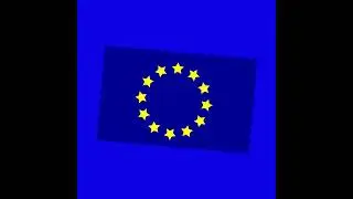 European union 2d flag  green screen flag animation