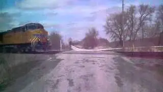UP 6292 Brings Sand loads through Clyman Jct wi 4/26/14