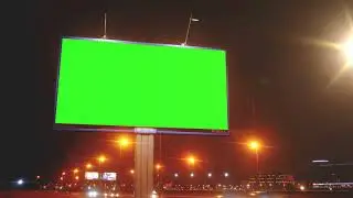 Green Screen | Chroma Key |  A billboard with a green screen on a streets  | 4K | HD