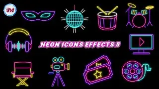 GREEN SCREEN NEON ICONS EFFECTS 5