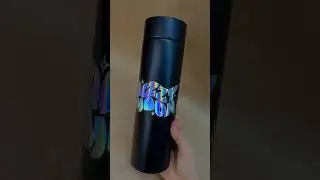 Голографические наклейки на термосе #dtf #uvdtf