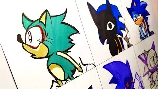 Drawing SONIC In Different Mods - FRIDAY NIGHT FUNKIN (FNF Mod)