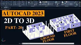 AutoCAD 2023 3D tutorial for beginners || AutoCAD House Design (3D) || AutoCAD 2D to 3D conversion