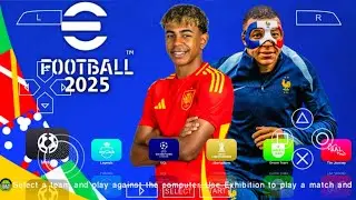 eFOOTBALL PES 2025 PPSSPP CAMERA PS5 ANDROID OFFLINE NEW KITS 2024/25 REAL FACES & LATEST TRANSFERS