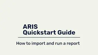 ARIS Quickstart Guide - How to import and run a report