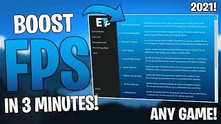 🔧How To Boost FPS In Any Games Under 3 Minutes! ✅ Increase FPS In Any Games In Any PC | 2021!