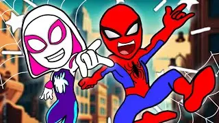 Spider man & Spider gwen are fighting / Spider verse cartoon