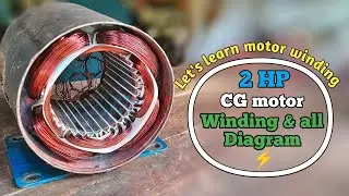 2 hp Crompton Greaves 32 slot 1440 rpm motor winding full detailed video|2 hp motor winding