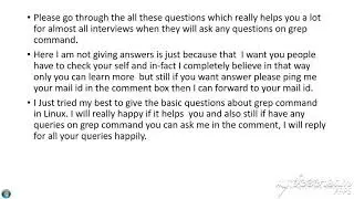 grep command in linux||interview questions||linux