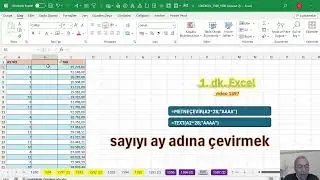 Excel 1 Dakika - sayıyı ay adına çevirmek