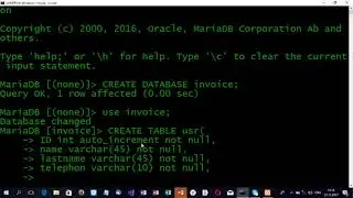Создание базы данных MY SQL