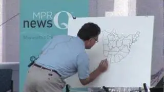 Senator Al Franken draws map of USA