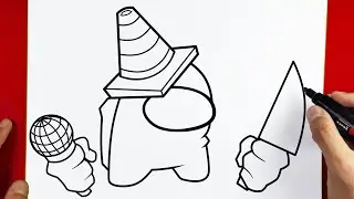 How to Draw AMONG US FNF GREY IMPOSTER V4