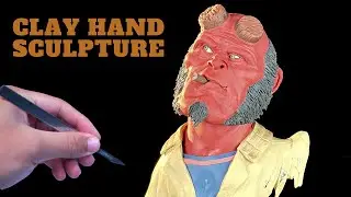 Clay making Hellboy clay sculpture