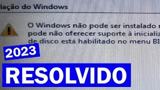 O Windows não pode ser instalado neste disco. O hardware do computador pode...