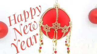 Beaded CHRISTMAS BALL/DIY CHRISTMAS DECORATION/Новогодний ШАР из бисера/Елочные игрушки из бисера/