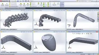 SolidWorks Swept Boss/Base | Swept Cut Tutorial | Guide Curves, Multiple Paths, Twist Along Path