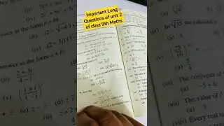 important Long Questions of unit 2 of class 9th Mathematics 