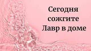 Сегодня сожгите лавр в доме и будут чудеса.