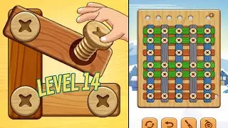 🏅 WOOD NUTS: SCREW PUZZLE 🤪 Level 14 🧩 Gameplay Walkthrough