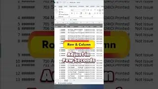 Auto Adjust row and column using shortcut in excel 