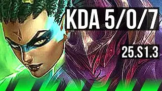 NIDALEE vs LEE SIN (JGL) | 5/0/7 | KR Grandmaster | 25.S1.3